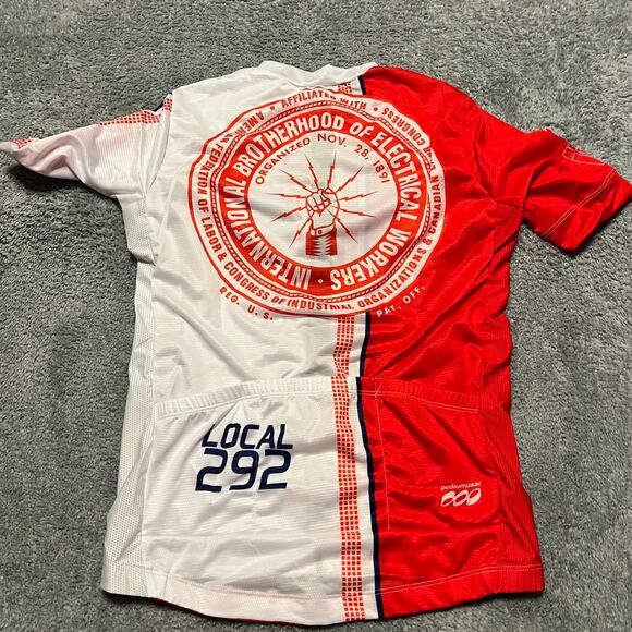 Podiumwear Cycle Jersey Shirt Mens Large Performance Cycling Pocket Electrical - Picture 2 of 5